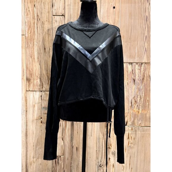 Roque Italy Womens Black Athleisure Top & Bottom Elevated Sweats Set XS-6 W/ Str - Picture 2 of 11